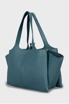 Leather drawstring tote bag