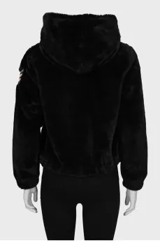 Black eco-fur jacket