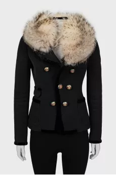 Vintage jacket decorated with fur