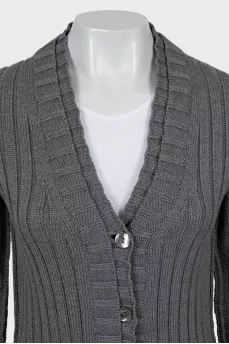 Cardigan with buttons and tag
