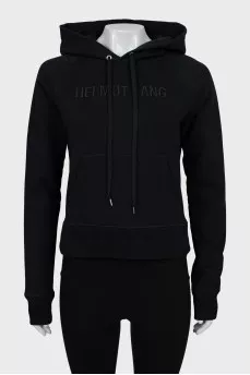 Cropped hoodie with embroidered logo