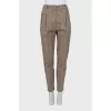 Plaid high waist trousers