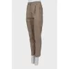 Plaid high waist trousers