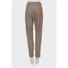 Plaid high waist trousers