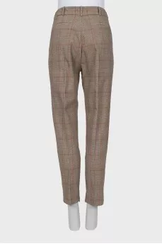 Plaid high waist trousers