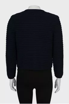 Blue cardigan with patch pockets
