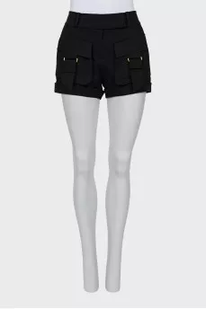 Black shorts with patch pockets