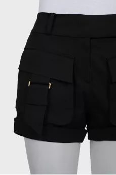 Black shorts with patch pockets