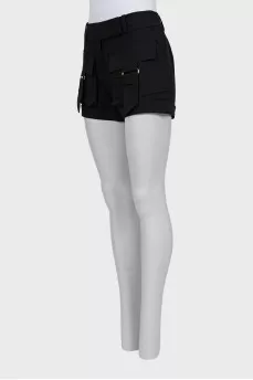 Black shorts with patch pockets