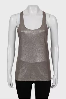 Shiny A-line tank top