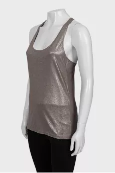 Shiny A-line tank top