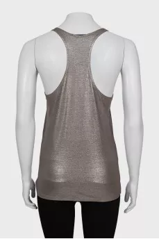 Shiny A-line tank top