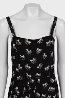 Jumpsuit with straps in the signature print