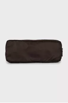 Brown textile cosmetic bag