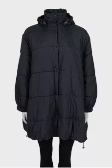 Quilted black oversized jacket