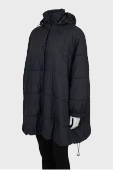 Quilted black oversized jacket