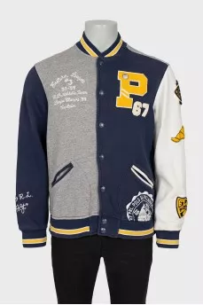 Men's bomber jacket with patches