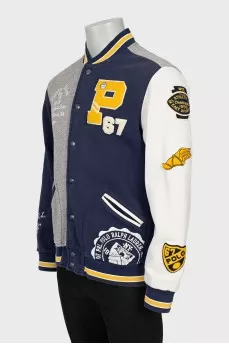 Men's bomber jacket with patches