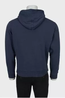 Men's Blue Hoodie with Patch