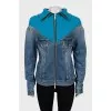 Denim jacket with knitted top