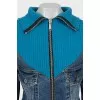 Denim jacket with knitted top