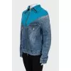 Denim jacket with knitted top