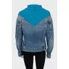 Denim jacket with knitted top