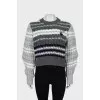 Knitted sweater with embroidered brand logo