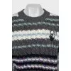 Knitted sweater with embroidered brand logo