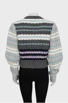 Knitted sweater with embroidered brand logo