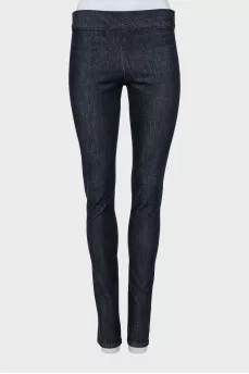 Dark blue jeggings with stitched creases