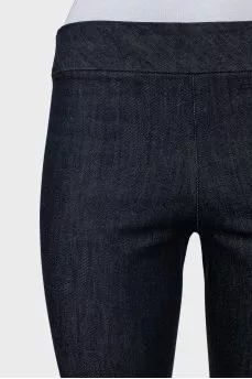 Dark blue jeggings with stitched creases