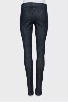 Dark blue jeggings with stitched creases