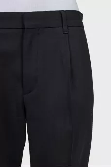 Grey tapered trousers with arrows