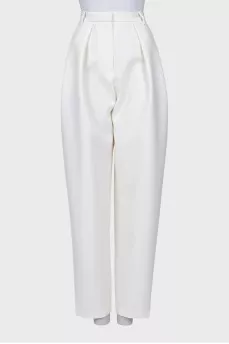 Banana pants with satin stripes