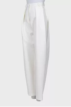 Banana pants with satin stripes