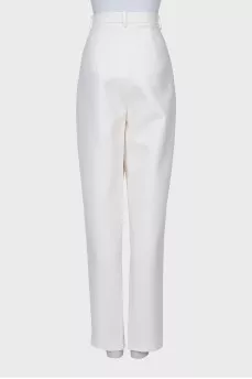 Banana pants with satin stripes