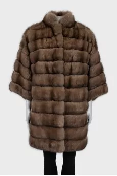 Loose fit sable fur coat