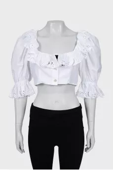 White blouse with perforation