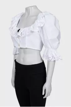 White blouse with perforation