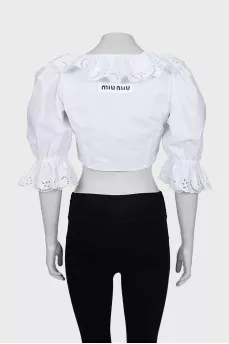 White blouse with perforation