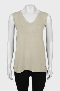 Knitted vest made of silk and cotton