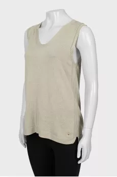Knitted vest made of silk and cotton