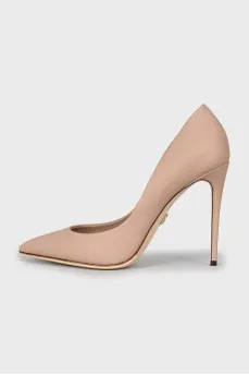 Leather high heel pumps