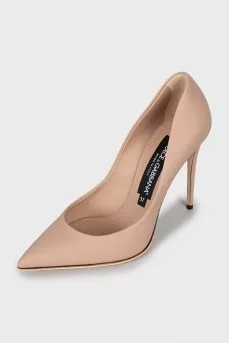 Leather high heel pumps