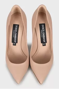 Leather high heel pumps