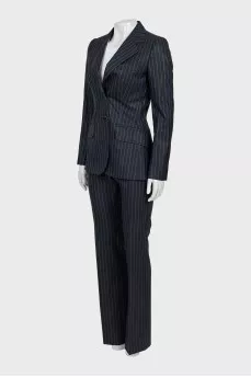 Blue pinstripe suit