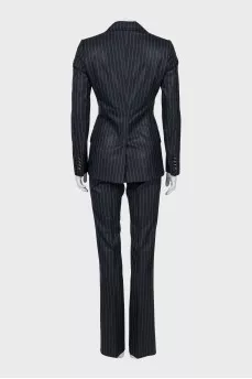 Blue pinstripe suit