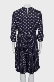 Blue dress with pleated skirt