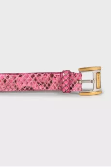 Snake leather belt with print